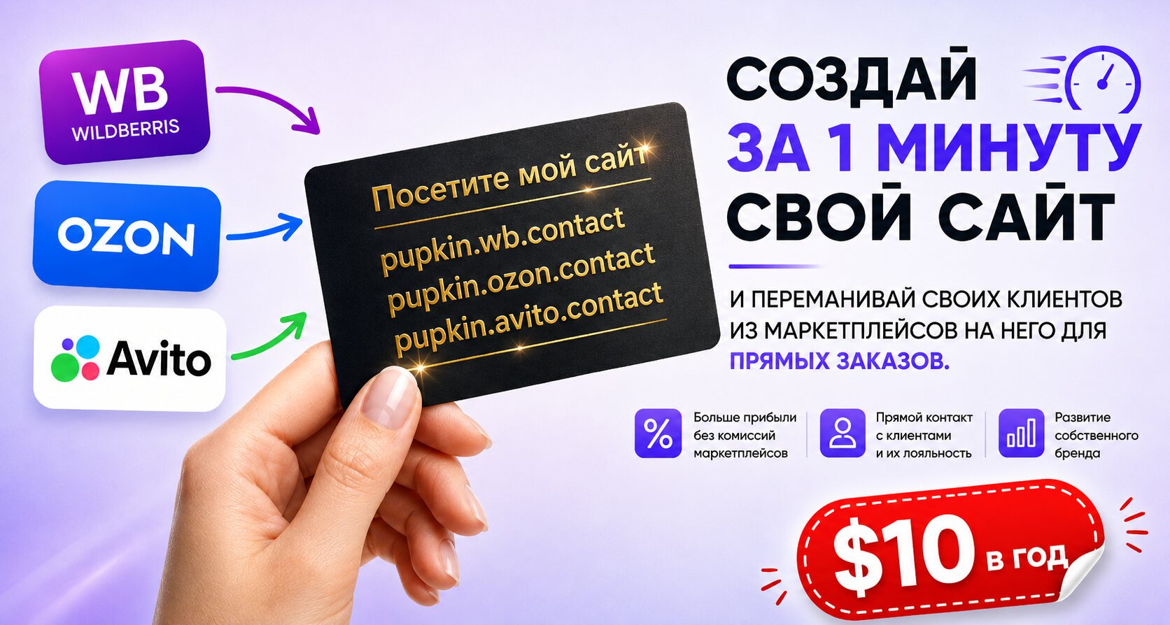 Promotional banner for avito.contact
